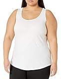 JUST MY SIZE womens Shirt-tail tank top and cami shirts, White, 2X US