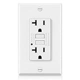 ELECTECK 20 Amp Non-Tamper Resistant GFCI Outlets, Decor GFI Receptacles with LED Indicator, Ground Fault Circuit Interrupter, Wallplate Included, ETL Listed, White