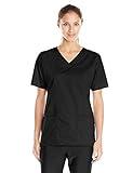 WonderWink Women's Plus-Size Wonderwork V-Neck Scrub Top, Black, 5X-Large