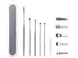 5 Pcs Ear Pick, Ear Cleansing Tool Set, Ear Curette Earwax Removal Kit with a Storage Box and Small Cleaning Brush