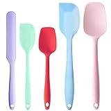 Silicone Spatula Set for Baking, Cooking, Scraping, and Mixing, 5 Pieces Rubber Kitchen Utensils with High Heat Resistant Non Stick Dishwasher Safe BPA-Free (Multicolor)