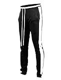 SCREENSHOTBRAND-S41700 Mens Hip Hop Premium Slim Fit Track Pants - Athletic Jogger Bottom with Side Taping-Black-Medium