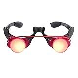 Glowing Red Eyes Glasses Scary Grim Reaper Cosplay Halloween Costume Accessories Flashing Light up Glasses Eyewear Christmas Rave Party Favors Evil Devil Eye Goggles Eyeglasses