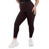 SINOPHANT Plus Size Leggings for Women, High Waisted Tummy Control Buttery Super Soft Black Yoga Pants for Workout(Full Length Brown,XX-Large)