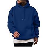 Rkwins Mens Hoodies Long Sleeve Pullover Hoodie Plain Lightweight Sweatshirt Casual Sweatshirts Fall Tops with Pockets Deep Blue