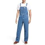 HISEA Mens Denim Bib Overalls, Men's Regular Fit Overall Flex Workwear with Adjustable Straps and Convenient Tool Pockets