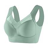 Generic Hatmeo Posture Correcting Bra for Seniors Ice Silk Gathering Bra without Steel Ring Plus Size Bras No Underwire Bras, clearance of sales today deals prime, Green, X-Large