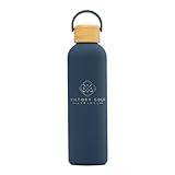 ViKtory Golf Apparel - Premium, Double-Walled, Vacuum Sealed, Insulated Water Bottle - 25 oz (750 ml) with Carry Handle (Admiral Blue)