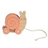 Pearhead Montessori Snail Pull Toy, Pull Along Wooden Toy, Early Development Push and Pull String Toy, Motor Skill Toy for Toddlers Ages 1+ Year