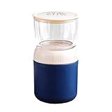 Xunyou Insulated Food Container with Topping Cup for Cereal, Yogurt, Oatmeal, Milk, Granola Storage, On-the-Go Breakfast- Keep Warm & Cold - Portable, Leak-Proof & BPA Free (Blue)