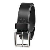 Dockers Men's Casual Leather Belt - 100% Soft Top Grain Genuine Leather Strap with Classic Prong Buckle, Black, 36