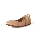 Amazon Essentials Women's Belice Ballet Flat, Beige, 8 Wide