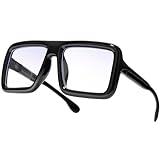 knliwkm Big Black Rimmed Nerd Glasses Costume for Women Men Thick Square Oversized Frame Clear Lens Eyeglasses Old Man Adults Children