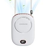 AOCOOLFAN Portable Neck Fan, Handheld Mini Fan Small Personal Fan, Hand Held Fan USB Rechargeable Eyelash Fan for Kids Girls Boys Woman Man Home Outdoor Travel (White)