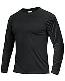 Boladeci SPF Shirts for Men Long Sleeve Workout Swim Shirts Tops UPF 50+ Sun UV Protection Clothing Summer Fishing T-Shirts Rash Guard for Men (Black)