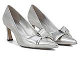 Naturalizer Women's 27 Edit Emery-Bow Pump, Silver Leather, 9.5