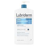 Lubriderm Daily Moisture Lotion + Pro-Ceramide with Shea Butter and Glycerin Helps Moisturize Dry Skin, Hydrating Face, Hand and Body Lotion, Lightly Scented, Non-Greasy, 24 FL OZ