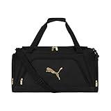 PUMA unisex adult Evercat Accelerator Duffel Bags, Black/Gold, One-Size US