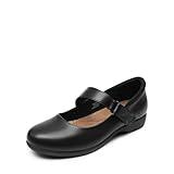 DREAM PAIRS Womens Ballet Mary Jane Flats, Comfortable Business Office Dress Shoes for Women Dressy and Work with Ankle Strap,Size 8.5,Black,SDFA2407W