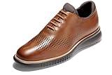 Cole Haan Men's 2.Zerogrand Laser Wingtip Oxford, British tan/Java, 14 Wide