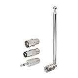 Superbat FM Telescopic Antenna Kit 75 Unbal F Type Connector DAB Radio Replacement Antenna for TV AM FM Radio Stereo Receiver Bose Wave Radio etc.