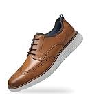 Cestfini Brown Mens Dress Shoes Casual Oxford Shoes Dress Sneakers Comfortable Business Wingtip Brogue Office Shoes XXDX003M-RT-US-BROWN-10