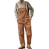 HUTJDHA Lightweight Coveralls for Men Coveralls for Men Men'S Work Utility & Safety Overalls & Coveralls Mens Denim Overalls Mens Bibs Jumpsuits for Men Black Overalls Mens Coveralls Brown 3Xl