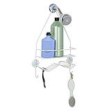 Zenna Home Hanging Over-the-Shower Caddy, 1 Shelf and Soap Dish, White