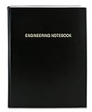 BookFactory Engineering Notebook/Engineer Graph Paper Notebook/Quadrille 4 X 4 Quad Ruled Book - 96 Pages (.25" Lab Grid Format), 8" x 10", Black Cover, Section Sewn Hardbound (LIRPE-096-SGR-A-LKT4)