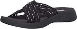 Skechers Women's GO Run 600-SUNRISE Slide Sandal, Black, 8 M US, 16167