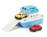 Green Toys Ferry Boat with Mini Cars Bathtub Toy, Blue/White, Standard