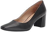 Naturalizer Womens Warner Square Toe Block Heel Pump,Black Smooth,9.5