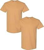 Gildan Men's Heavy Cotton T-Shirt, Style G5000, 2-Pack XL-Oldgold