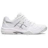 ASICS Women's Gel-Dedicate 7 Tennis Shoes, 8.5, White/Pure Silver