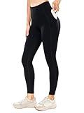 IBL Women's Workout Leggings with Pockets 25", Naked Feeling Running Lounging Yoga Pants Black Large