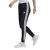 adidas Women's Standard Essentials Single Jersey 3-Stripes Pants, Legend Ink/White, Medium