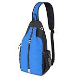 MAVHVAM Small Crossbody Bag Lightweight Sling Bag Travel Hiking Backpack Adjustable Daypack Reflective Strap One Shoulder Bag Water-Repellent Chest Bag for Outdoor Sports Gym Traveling Blue