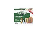 Curad Assorted Bandages Variety Pack 300 Pieces, Including Antibacterial, Heavy Duty, Fabric, and Waterproof Bandages