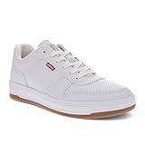 Levi's Mens Drive Lo Synthetic Leather Casual Lace Up Sneaker Shoe, White/Gum, 10 M