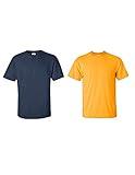 Gildan Men's G2000 Ultra Cotton Adult T-Shirt, 2-Pack Navy/Gold (X-Large, Navy/Gold)