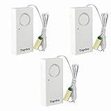 Topvico Water Leak Sensor Detector Flood Alarm for Basement Moisture 120dB Work Alone Battery Operated 3 Packs