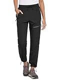 BALEAF Women's Petite Hiking Pants Lightweight Quick Dry Water Resistant Cargo Pants 27'' Inseam for All Seasons Black Size M