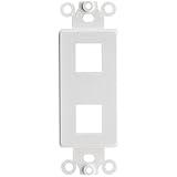 Decora Wall Plate Insert, 2 Hole Keystone Jack, White