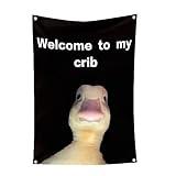 Welcome to My Crib Flag 2x3 Feet Funny Flags for Room Durable Man Cave Wall Flag with Brass Grommets for College Dorm Room Decor,Outdoor,Parties