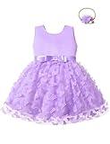 Qaoerde Baby Flower Girl Dresses 1/2 Birthday Outfit Girl Flower Girl Dress for Wedding Birthday Baptism Special Occasion Dress Violet