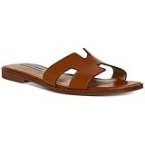 Steve Madden Women's Hadyn Sandal, Cognac Leather, 8.5