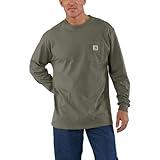 Carhartt Men's Loose Fit Heavyweight Long-Sleeve Pocket T-Shirt, Dusty Olive