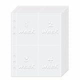 Antner 52 Week Money Saving Challenge A5 Binder Inserts Cash Envelopes for A5 Planner Binder, Pre-Printed 1-52 Weeks Money Pouches Cash Stuffing Envelopes Clear Sleeves for Savings Binder, 13 Sheets