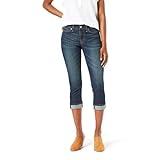 Signature by Levi Strauss & Co. Gold Women's Mid-Rise Slim Fit Capris (Available in Plus Size) Pants, Blue Laguna, 10