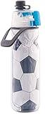 O2COOL Insulated Mist N' Sip Water Bottle - 20 oz, Soccer (HMLDP07)